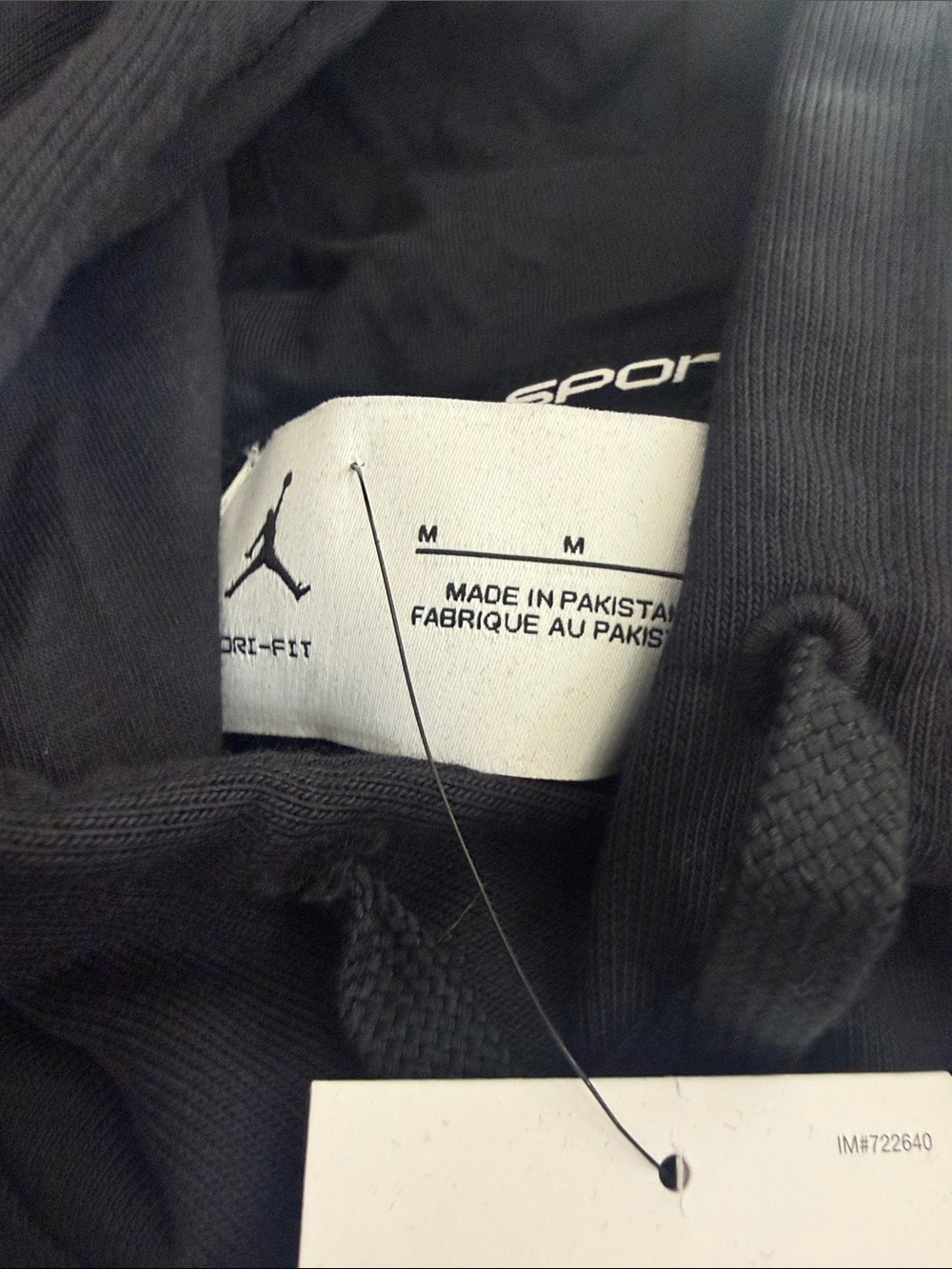 Jordan Sports Black Pullover Hoodie with White Jumpman - Picture 10 of 11